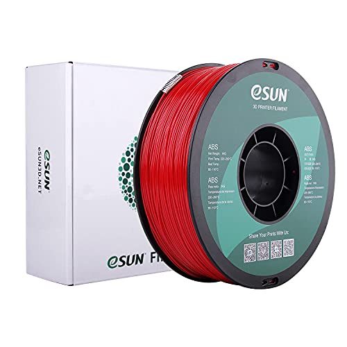 eSUN ABS+ Filament 1.75mm, 3D Drucker Filament ABS Plus, Maßgenauigkeit +/- 0.05mm, 1kg Spule (2.2 LBS) 3D Druck Filament für 3D Drucker, Feuerwehrauto Rot von eSUN