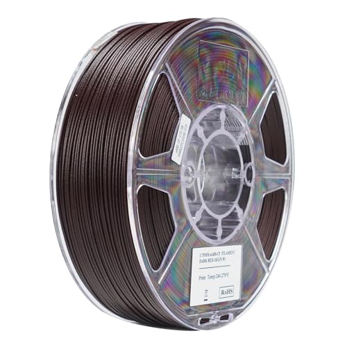 eSUN ABS Filament 1.75mm, ABS-CF Carbon Fiber Filled ABS Filament, 1KG Spule (2.2 LBS) 3D Druck Materialien für FDM 3D Drucker, Dunkelrot von eSUN