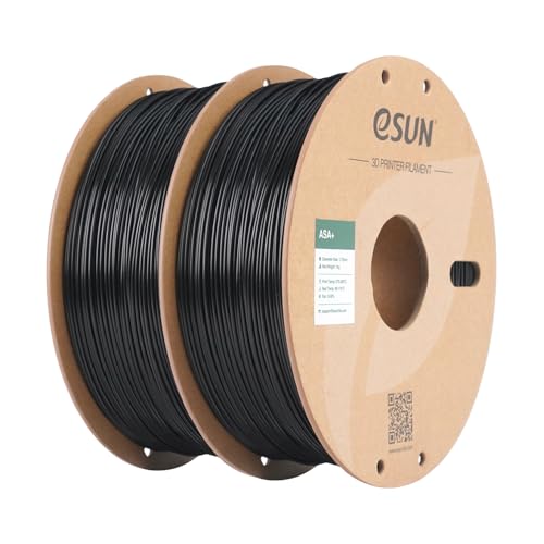 eSUN ASA+ Filament 1.75mm, Wetterfestes 3D Drucker Filament für Funktionsbauteile im Außenbereich, 1KG Spule 3D Druck Filament für 3D Drucker (Schwarz+2KG, 2KG) von eSUN