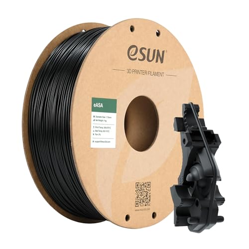 eSUN ASA Filament 1.75mm, Wetterfestes 3D Drucker Filament für Funktionsbauteile im Außenbereich, 1KG Spule 3D Druck Filament für 3D Drucker, Schwarz von eSUN