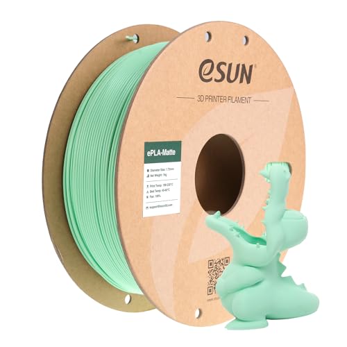 eSUN Aufgerüstet Matte PLA 3D Drucker Filament, Matte PLA Filament 1.75mm, Maßgenauigkeit +/- 0.05mm, 1kg Spule (2.2 LBS) 3D Druck Filament für 3D Drucker, Matte Minz Grün von eSUN