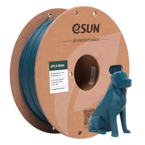 eSUN Aufgerüstet Matte PLA Filament 1.75mm, Matte PLA 3D Drucker Filament, Maßgenauigkeit +/- 0.02mm, 1KG Spule (2.2 LBS) 3D Druck Filament für 3D Drucker, Matte Morandi Grün von eSUN