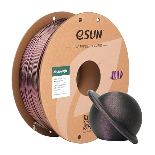 eSUN Dual Color PLA Filament 1.75mm, ePLA-Magic Glitter 3D Drucker PLA Filament, Maßgenauigkeit +/- 0.05mm, 1KG Spule (2.2 LBS) für 3D Drucker, Dunkel Glänzendes Violett von eSUN
