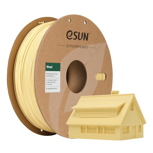 eSUN Holz PLA Filament, Holz Farbe 3D Drucker Filament PLA 1.75mm, Maßgenauigkeit +/- 0.05mm, 1KG Spule (2.2 LBS) 3D Druck Materialien für 3D Drucker (1kg, Holz Farbe) von eSUN