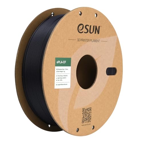 eSUN Kohlefaser Gefüllt PLA Filament 1.75mm, PLA-CF Carbon Fiber Filled PLA Filament Maßgenauigkeit +/- 0.03mm, 1KG Spule (2.2 LBS) 3D Druck Materialien für FDM 3D Drucker,Lila von eSUN