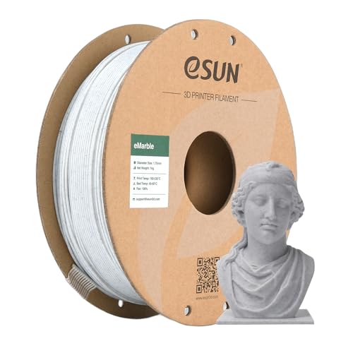 eSUN Marmor PLA Filament 1.75mm, Marmor Farbe 3D Drucker Filament PLA, Maßgenauigkeit +/- 0.05mm, 1kg Spule (2.2 LBS) 3D Druck Filament für 3D Drucker von eSUN