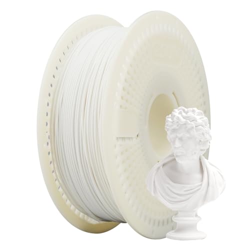 eSUN Matte PLA Refill Filament und Spool Kit, Spoolless Matte PLA 1.75mm und Removable Filament eSpool+, 1KG Spool (2.2 LBS) 3D-Druck Filament für 3D-Drucker, Creme Weiß von eSUN
