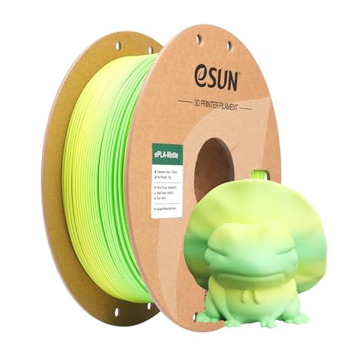 eSUN Matte Rainbow PLA Filament 1.75mm, Matte Multicolored 3D Drucker Filament PLA, 1KG Spule (2.2 LBS) Gradient Changing Filament für 3D Drucker, Reisernte von eSUN