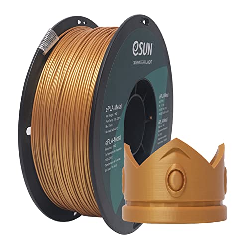 eSUN Metall PLA Filament 1.75mm, Metallisches Sprühfrei 3D Drucker Filament PLA, Maßgenauigkeit +/- 0.05mm, 1KG Spule (2.2 LBS) 3D Druck Filament für 3D Drucker, Gold von eSUN