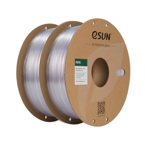 eSUN PETG Filament 1.75 mm, PETG 3D Printer Filament, Measurement Accuracy +/- 0.03 mm, 1KG pro Spule, 2 Spulen 3D Druck Filament für 3D Drucker, Natürlich eSUN PETG Filament 1.75 mm, PETG 3D Printer Filament, Measurement Accuracy +/- 0.03 mm, 1KG pro Spule, 2 Spulen 3D Druck Filament für 3D Drucker, Natürlich von eSUN
