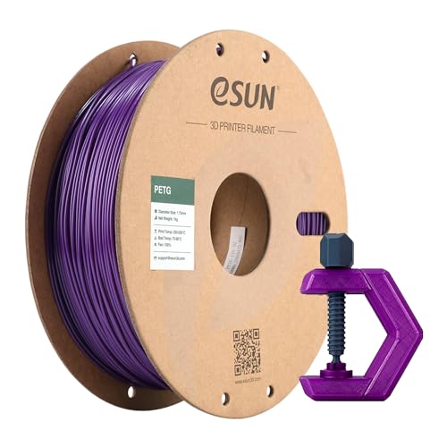 eSUN PETG Filament 1.75mm, 3D Drucker Filament PETG, Maßgenauigkeit +/- 0.05mm, 1kg Spule (2.2 LBS) 3D Druck Filament für 3D Drucker, Solide Lila von eSUN