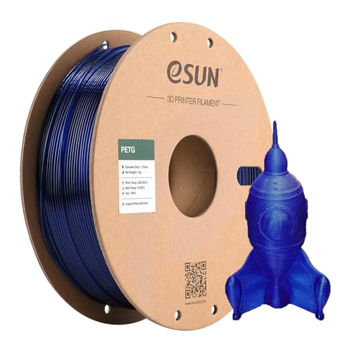 eSUN PETG Filament 1.75mm, PETG 3D Drucker Filament, Maßgenauigkeit +/- 0.05mm, 1KG (2.2 LBS) Spule für 3D Drucker in Vakuumverpackung, Blau von eSUN