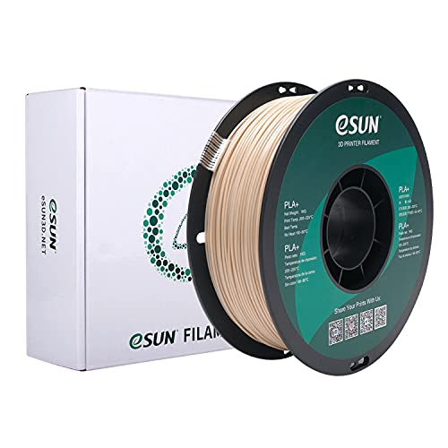 eSUN PLA+ Filament 1.75mm, 3D Drucker Filament PLA Plus, Maßgenauigkeit +/-0.03 mm, 3kg Spule (6.6 LBS) 3D Druck Filament für 3D Drucker, Knochen Weiß von eSUN