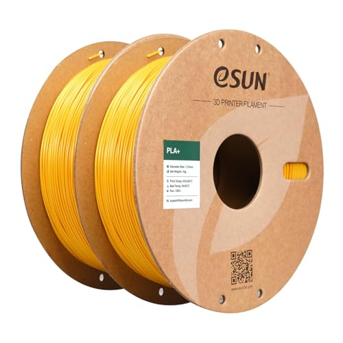 eSUN PLA+ Filament 1.75mm, 3D Drucker Filament PLA Plus, Maßgenauigkeit +/- 0.03mm, 1KG pro Spule, 2 Spulen 3D Druck Filament für 3D Drucker, Gelb eSUN PLA+ Filament 1.75mm, 3D Drucker Filament PLA Plus, Maßgenauigkeit +/- 0.03mm, 1KG pro Spule, 2 Spulen 3D Druck Filament für 3D Drucker, Gelb von eSUN