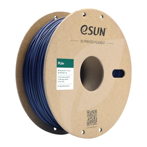 eSUN PLA+ Filament 1.75mm, 3D Drucker Filament PLA Plus, Maßgenauigkeit +/- 0.03mm, 1kg Spule (2.2 LBS) 3D Druck Filament für 3D Drucker, Dunkel Blau von eSUN