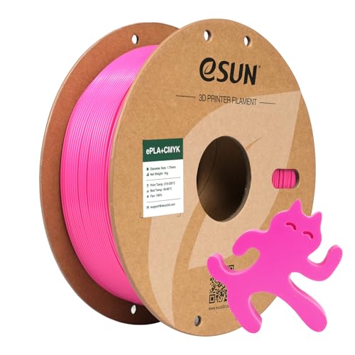 eSUN PLA+ Filament 1.75mm, Lithophan 3D Drucker Filament PLA Plus, Maßgenauigkeit +/- 0.03mm, 1KG Spule (2.2 LBS) CMYK Filament für FDM 3D Drucker, Pfirsich von eSUN