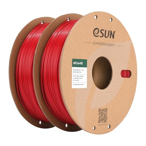 eSUN PLA+ Filament 1.75mm, PLA+HS Hochgeschwindigkeitsdruck 3D Drucker Filament Maßgenauigkeit +/- 0.03mm, 1KG Spule (2.2 LBS) Speedy PLA Plus Filament (Feuerwehrrot-2KG, 2KG) von eSUN