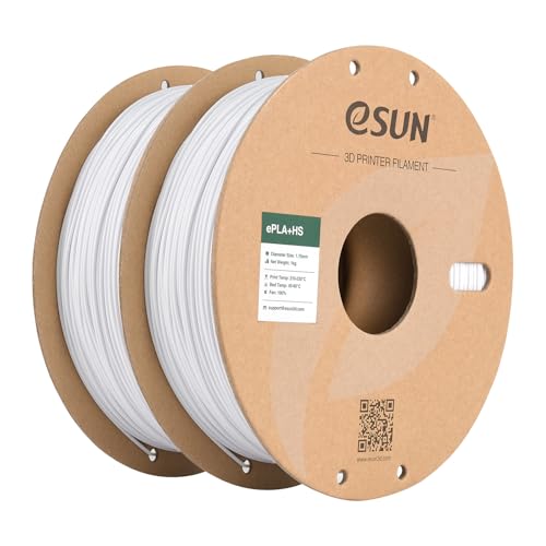 eSUN PLA+ Filament 1.75mm, PLA+HS Hochgeschwindigkeitsdruck 3D Drucker Filament Maßgenauigkeit +/- 0.03mm, 1KG Spule (2.2 LBS) Speedy PLA Plus Filament (Kaltes Weiß-2KG, 2KG) von eSUN