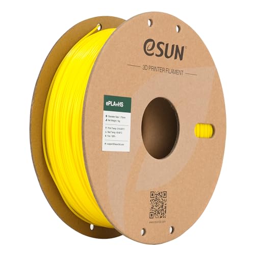 eSUN PLA+ Filament 1.75mm, PLA+HS Hochgeschwindigkeitsdruck 3D Drucker Filament Maßgenauigkeit +/- 0.03mm, 1KG Spule (2.2 LBS) Speedy PLA Plus Filament für High Speed Drucker,Gelb von eSUN