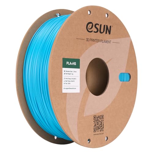 eSUN PLA+ Filament 1.75mm, PLA+HS Hochgeschwindigkeitsdruck 3D Drucker Filament Maßgenauigkeit +/- 0.03mm, 1KG Spule (2.2 LBS) Speedy PLA Plus Filament für High Speed Drucker,Hellblau von eSUN