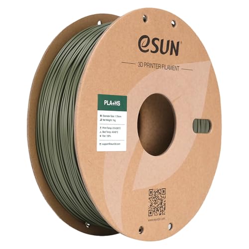 eSUN PLA+ Filament 1.75mm, PLA+HS Hochgeschwindigkeitsdruck 3D Drucker Filament Maßgenauigkeit +/- 0.03mm, 1KG Spule (2.2 LBS) Speedy PLA Plus Filament für High Speed Drucker,Olivgrün von eSUN