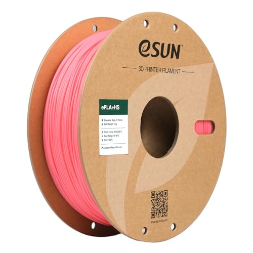 eSUN PLA+ Filament 1.75mm, PLA+HS Hochgeschwindigkeitsdruck 3D Drucker Filament Maßgenauigkeit +/- 0.03mm, 1KG Spule (2.2 LBS) Speedy PLA Plus Filament für High Speed Drucker,Rosa von eSUN