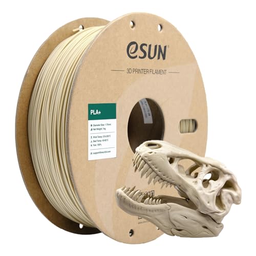 eSUN PLA+ Filament 1.75mm, 3D Drucker Filament PLA Plus, Maßgenauigkeit +/- 0.03mm, 1kg Spule (2.2 LBS) 3D Druck Filament für 3D Drucker, Knochen Weiß von eSUN