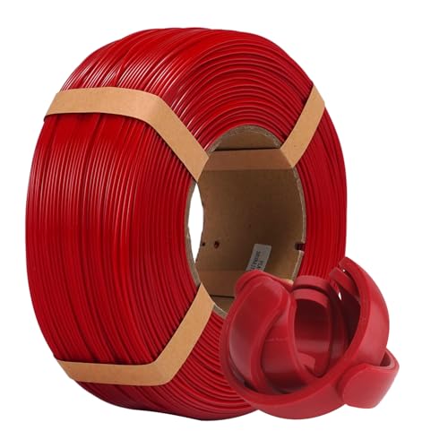 eSUN PLA+ Refill Filament 1.75mm, Refill PLA Plus Spoolless 3D Druck Filament, Maßgenauigkeit +/- 0.03mm, 1KG (2.2 LBS) für 3D Drucker, Feuerrot von eSUN