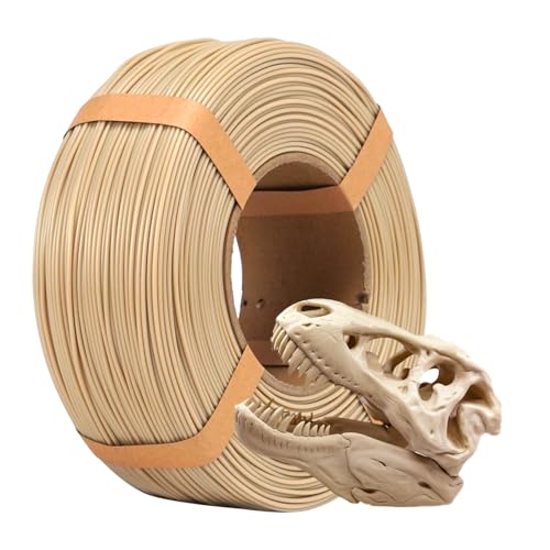 eSUN PLA+ Refill Filament 1.75mm, Refill PLA Plus Spoolless 3D Druck Filament, Maßgenauigkeit +/- 0.03mm, 1KG (2.2 LBS) für 3D Drucker, Knochen weiß von eSUN