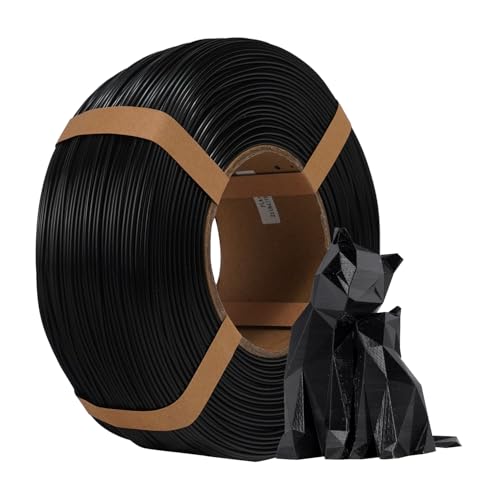 eSUN PLA+ Refill Filament 1.75mm, Refill PLA Plus Spoolless 3D Druck Filament, Maßgenauigkeit +/- 0.03mm, 1KG (2.2 LBS) für 3D Drucker, Schwarz von eSUN