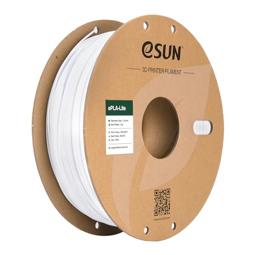 eSUN PLA Filament 1.75mm, Modifiziertes 3D Drucker Filament PLA, Maßgenauigkeit +/- 0.03mm, 1KG Spule (2.2 LBS) 3D Druck Filament für 3D Drucker, Kühles Weiß von eSUN