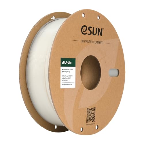 eSUN PLA Filament 1.75mm, Modifiziertes 3D Drucker Filament PLA, Maßgenauigkeit +/- 0.03mm, 1KG Spule (2.2 LBS) 3D Druck Filament für 3D Drucker, Weiß von eSUN