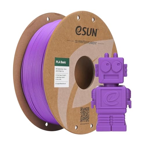 eSUN PLA Filament 1.75mm, PLA Basic 3D Drucker Filament Maßgenauigkeit +/- 0.03mm, 1KG Spule (2.2 LBS) Super Speedy PLA Filament für 3D Drucker, Gräulich Violette von eSUN