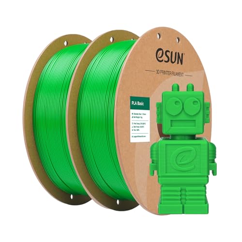 eSUN PLA Filament 1.75mm, PLA Basic 3D Drucker Filament Maßgenauigkeit +/- 0.03mm, 1KG pro Spule, 2 Spulen 3D Druck 3D Filament, Grün-2KG eSUN PLA Filament 1.75mm, PLA Basic 3D Drucker Filament Maßgenauigkeit +/- 0.03mm, 1KG pro Spule, 2 Spulen 3D Druck 3D Filament, Grün-2KG von eSUN