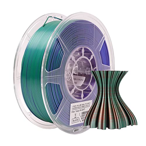 eSUN Seide Dreifarbiges PLA Filament 1.75mm, Glänzende Seide Mystic PLA 3D Drucker Filament, 1KG Spule Co-Extrusion 3D Drucker Filament für 3D Drucker, Seide Bronze Lila und Grün von eSUN