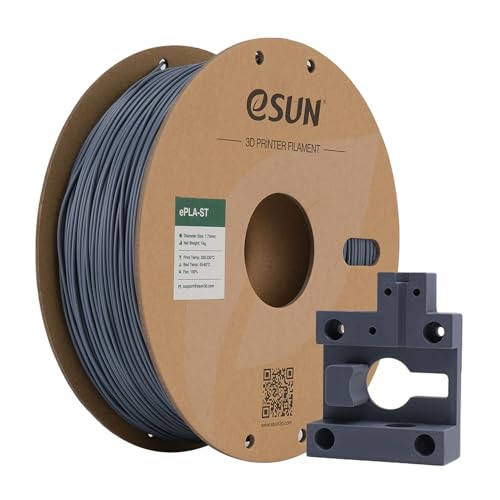 eSUN Super Zähigkeit PLA Filament 1.75mm, 3D Drucker Filament PLA-ST, Dimensionsgenauigkeit +/- 0.05mm, 1kg Spule (2.2 lbs) 3D Druck Filament für 3D Drucker, Grau von eSUN