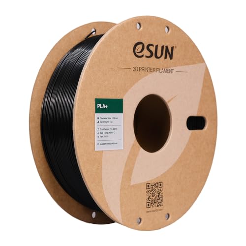 eSun PLA+ Filament, PLA Plus 3D-Drucker Filament, 1.75mm / 1kg - Schwarz (black) von eSUN