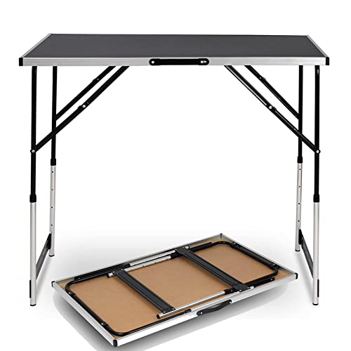 eSituro Campingtisch Alu Klapptisch höhenverstellbar 100x60x73-94cm Falttisch Picknicktisch, Tischplatte aus MDF, Schwarz eSituro Campingtisch Alu Klapptisch höhenverstellbar 100x60x73-94cm Falttisch Picknicktisch, Tischplatte aus MDF, Schwarz von eSituro