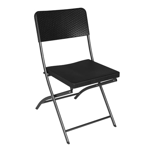 eSituro Klappstuhl Faltbar Klappstühle bis 150 kg Belastbar Gartenstuhl Klappbar Möbel Balkonstuhl Schreibtischstuhl für Büro Garten Balkon Terrasse Camping Stuhl, 59 x 81 x 46 cm, Schwarz von eSituro