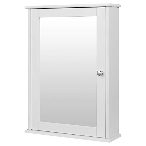 eSituro SBP0027 Spiegelschrank Badspiegel Hängeschrank mit Türen Wandschrank Badschrank Weiß BHT ca: 42x58,5x12cm von eSituro