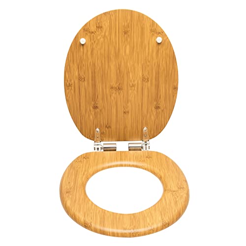 eSituro WC Sitz mit Absenkautomatik,Antibakterieller Stabile Toilettendeckel für Badinstallationen,MDF Holzkern,Einfache Montage Toilettensitz,Hochwertige Wc Deckel Klobrille von eSituro