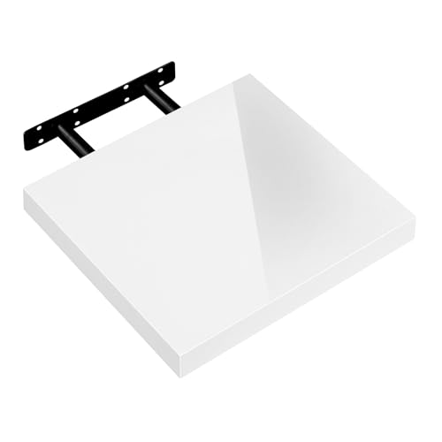 eSituro Wandregal, Regal Wand weiß Hochglanz, Hängeregal, Schweberegal, Regalbrett Bücherregal zum Aufhängen, Wandboard für Wohnzimmer Küche Arbeitszimmer Badezimmer, 30x22.9x3.8 cm, SWS0381 eSituro Wandregal, Regal Wand weiß Hochglanz, Hängeregal, Schweberegal, Regalbrett Bücherregal zum Aufhängen, Wandboard für Wohnzimmer Küche Arbeitszimmer Badezimmer, 30x22.9x3.8 cm, SWS0381 von eSituro