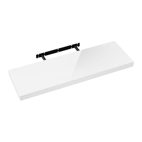 eSituro Wandregal, Regal Wand weiß Hochglanz, Hängeregal, Schweberegal, Regalbrett Bücherregal zum Aufhängen, Wandboard für Wohnzimmer Küche Arbeitszimmer Badezimmer, 70x22.9x3.8 cm, SWS0385 eSituro Wandregal, Regal Wand weiß Hochglanz, Hängeregal, Schweberegal, Regalbrett Bücherregal zum Aufhängen, Wandboard für Wohnzimmer Küche Arbeitszimmer Badezimmer, 70x22.9x3.8 cm, SWS0385 von eSituro