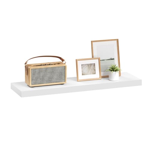 eSituro Wandregal, schwebendes Regal für Wandmontage, Schweberegal Hängeregal Wandbrett im Wohnzimmer Schlafzimmer Küche Badezimmer, weiß modern, MDF, 80x3,8x22,9 cm eSituro Wandregal, schwebendes Regal für Wandmontage, Schweberegal Hängeregal Wandbrett im Wohnzimmer Schlafzimmer Küche Badezimmer, weiß modern, MDF, 80x3,8x22,9 cm von eSituro