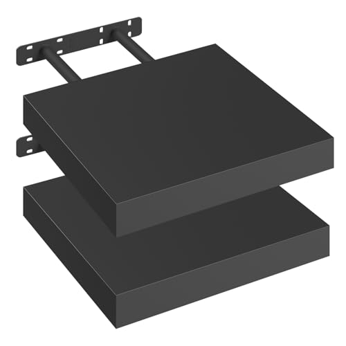 eSituro Wandregal, schwebendes schwarzes Regale für Wandmontage, 2er-Set Schweberegal Hängeregal Wandbrett im Wohnzimmer Schlafzimmer Küche Badezimmer, 25x3,8x22,9 cm eSituro Wandregal, schwebendes schwarzes Regale für Wandmontage, 2er-Set Schweberegal Hängeregal Wandbrett im Wohnzimmer Schlafzimmer Küche Badezimmer, 25x3,8x22,9 cm von eSituro