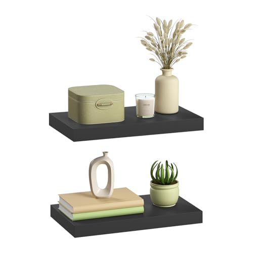 eSituro Wandregal, schwebendes schwarzes Regale für Wandmontage, 2er-Set Schweberegal Hängeregal Wandbrett im Wohnzimmer Schlafzimmer Küche Badezimmer, 30x3,8x22,9 cm eSituro Wandregal, schwebendes schwarzes Regale für Wandmontage, 2er-Set Schweberegal Hängeregal Wandbrett im Wohnzimmer Schlafzimmer Küche Badezimmer, 30x3,8x22,9 cm von eSituro