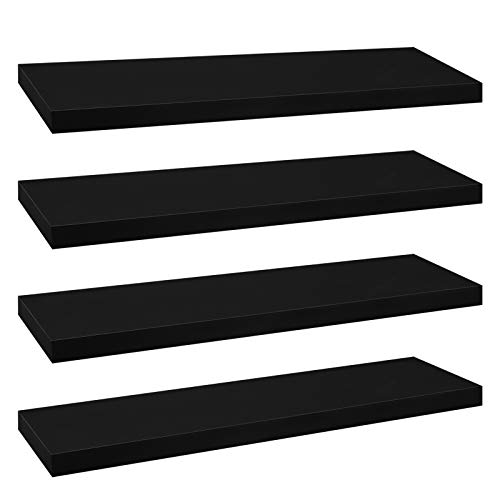 eSituro Wandregal, schwebendes schwarzes Regale für Wandmontage, 4er-Set Schweberegal Hängeregal Wandbrett im Wohnzimmer Schlafzimmer Küche Badezimmer, 110x3,8x22,9 cm eSituro Wandregal, schwebendes schwarzes Regale für Wandmontage, 4er-Set Schweberegal Hängeregal Wandbrett im Wohnzimmer Schlafzimmer Küche Badezimmer, 110x3,8x22,9 cm von eSituro