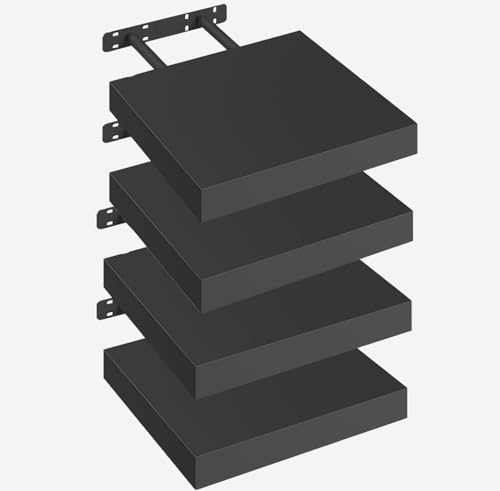 eSituro Wandregal, schwebendes schwarzes Regale für Wandmontage, 4er-Set Schweberegal Hängeregal Wandbrett im Wohnzimmer Schlafzimmer Küche Badezimmer, 25x3,8x22,9 cm eSituro Wandregal, schwebendes schwarzes Regale für Wandmontage, 4er-Set Schweberegal Hängeregal Wandbrett im Wohnzimmer Schlafzimmer Küche Badezimmer, 25x3,8x22,9 cm von eSituro