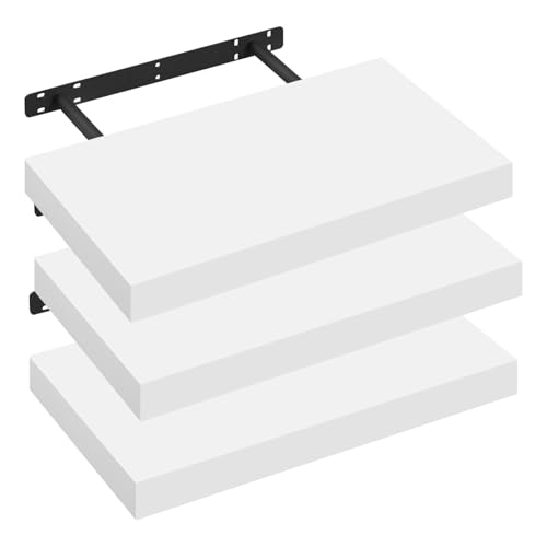 eSituro Wandregal, schwebendes weißes Regale für Wandmontage, 3er-Set Schweberegal Hängeregal Wandbrett im Wohnzimmer Schlafzimmer Küche Badezimmer, 30x3,8x22,9 cm eSituro Wandregal, schwebendes weißes Regale für Wandmontage, 3er-Set Schweberegal Hängeregal Wandbrett im Wohnzimmer Schlafzimmer Küche Badezimmer, 30x3,8x22,9 cm von eSituro