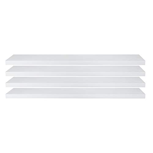 eSituro Wandregal, schwebendes weißes Regale für Wandmontage, 4er-Set Schweberegal Hängeregal Wandbrett im Wohnzimmer Schlafzimmer Küche Badezimmer, 110x3,8x22,9 cm eSituro Wandregal, schwebendes weißes Regale für Wandmontage, 4er-Set Schweberegal Hängeregal Wandbrett im Wohnzimmer Schlafzimmer Küche Badezimmer, 110x3,8x22,9 cm von eSituro